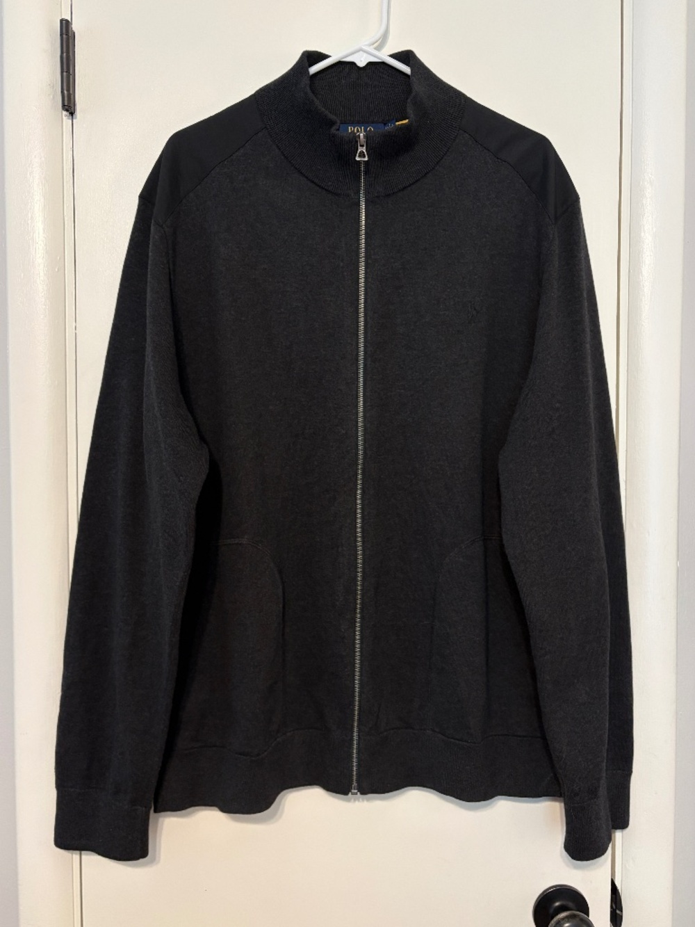 Polo Ralph Lauren Men's L/S Full-Zip Hybrid Mock-Neck Sweater XXL Charcoal Gray
